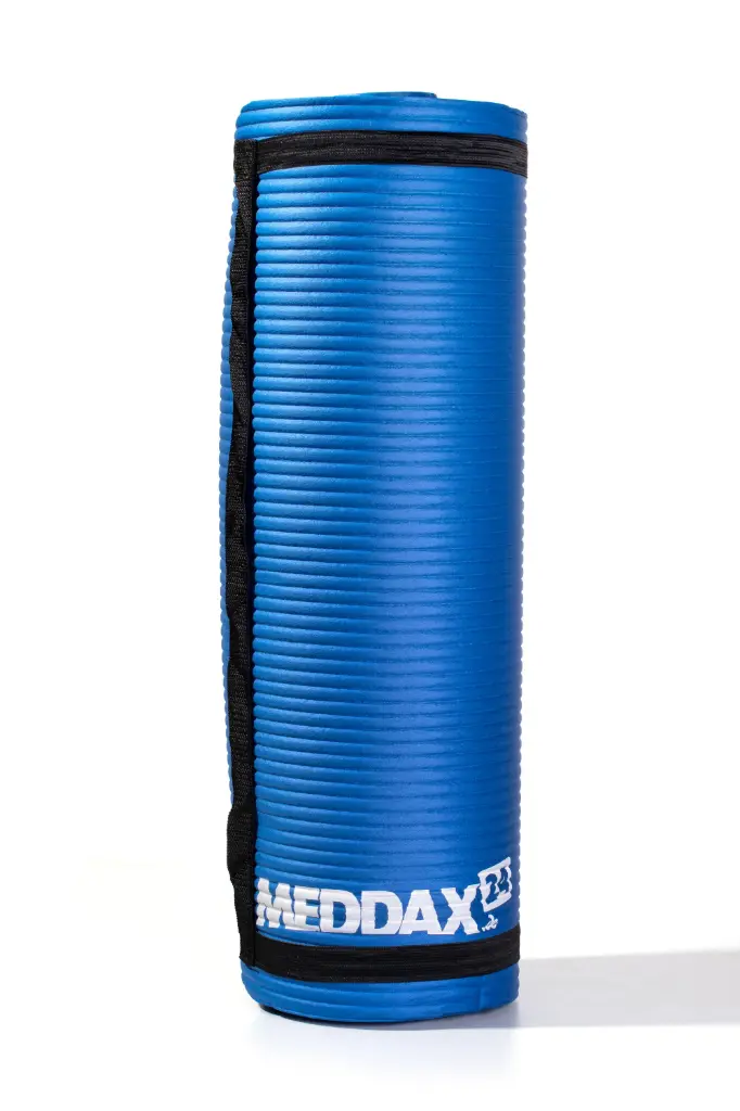 MEDDAX Gymnasikmatte mit Ösen 180 x 60 x 1.5 cm blau