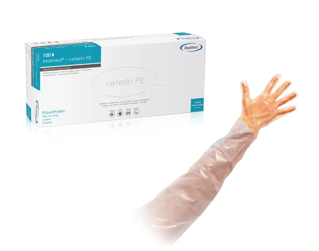 MAIMED veterin PE PF Veterinärhandschuh 900mm, 100 Stück