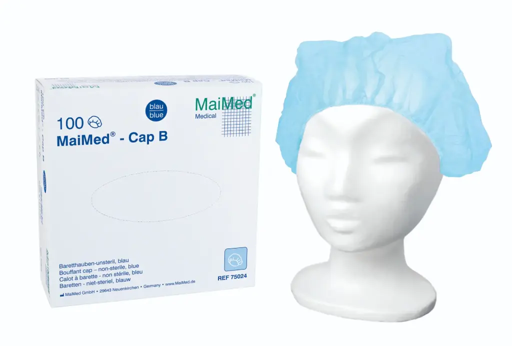 MAIMED Cap B Baretthaube, Ø 52 cm, weiß, 100 Stück
