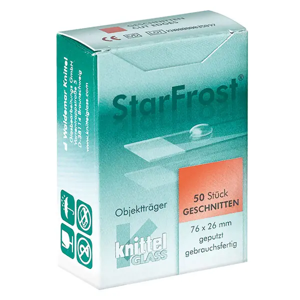 SERVOPRAX Star Frost Objektträger, 76 x 26 mm, 50 Stück, transparent