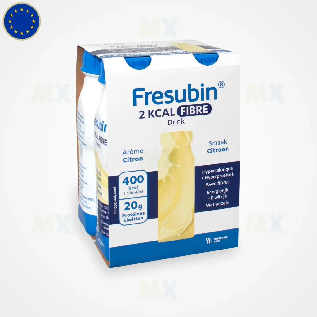 Fresenius Kabi Fresubin 2kcal fibre Drink Lemon 4er (Geschmacksrichtung: Lemon, Inhalt / Anzahl: 4 x 200 ml, Kaloriengehalt: 2 kcal, Trinkfertig / Pulver: Trinkfertig)