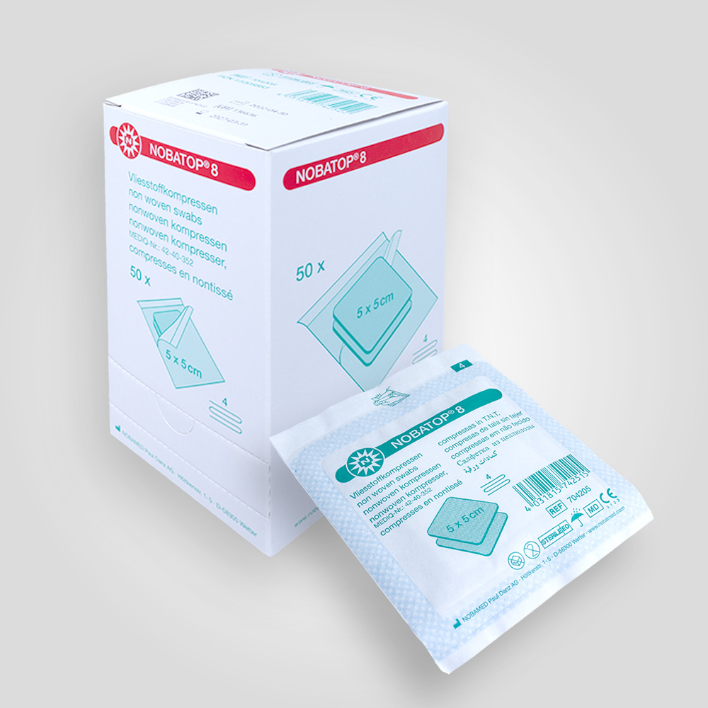 NOBATOP VK Non-woven compresses 4 ply sterile