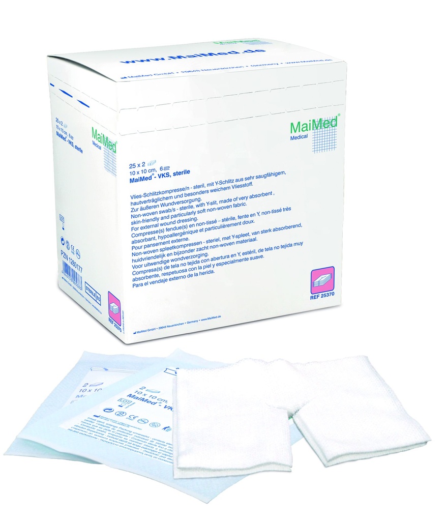 MAIMED VKS Non-woven slit compresses 6-ply sterile