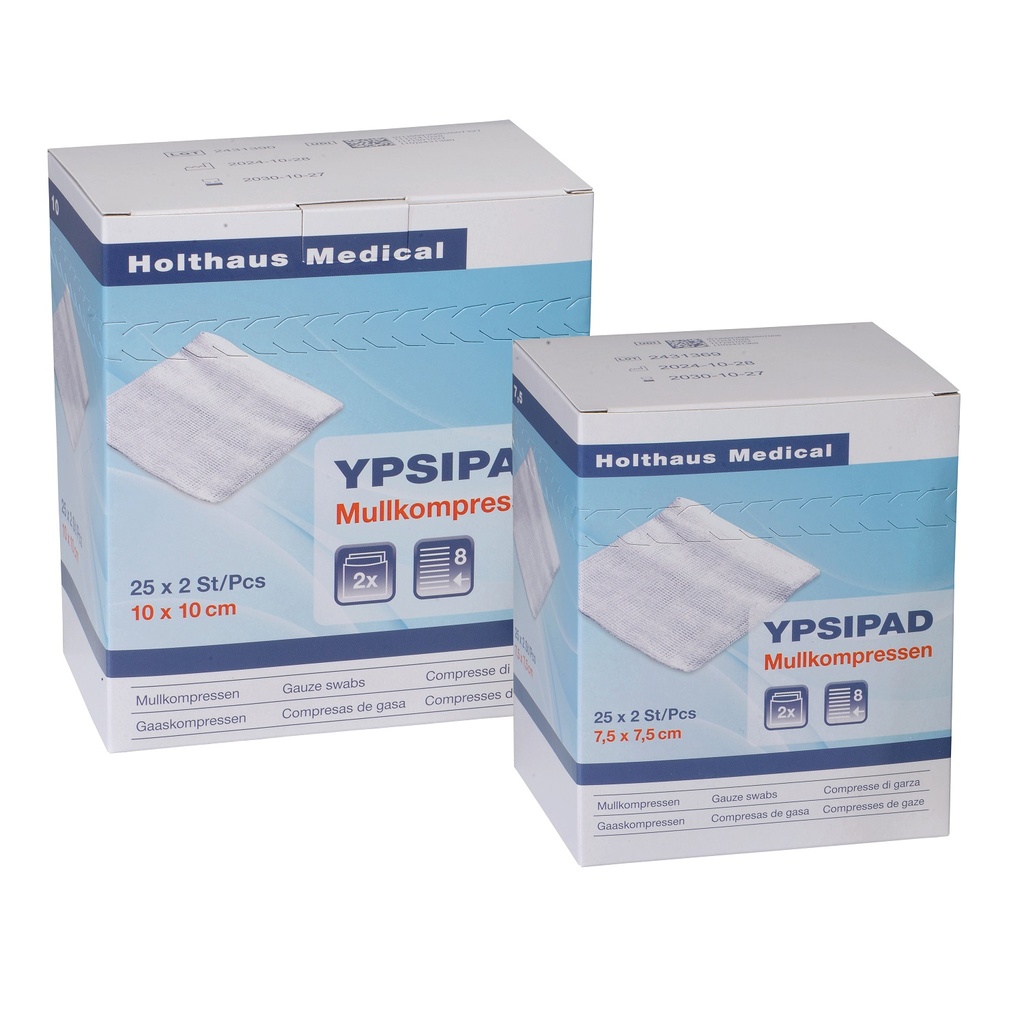 HOLTHAUS YPSIPAD Gauze compresses 8-ply sterile