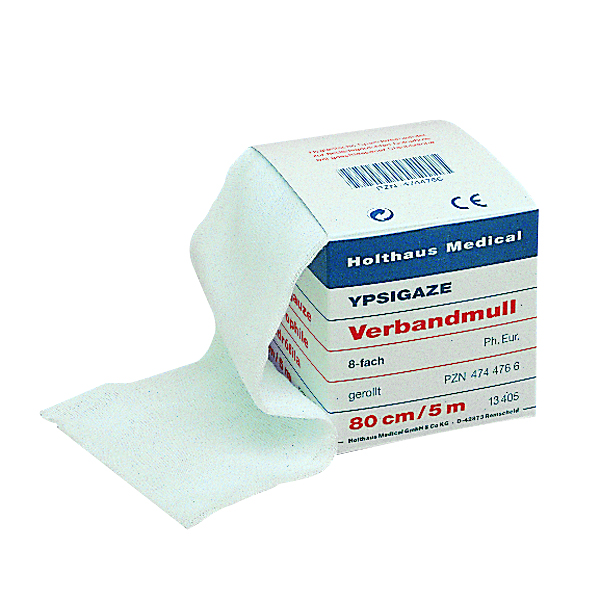 HOLTHAUS YPSIGAZE Absorbent gauze 8-ply rolled in dispenser box