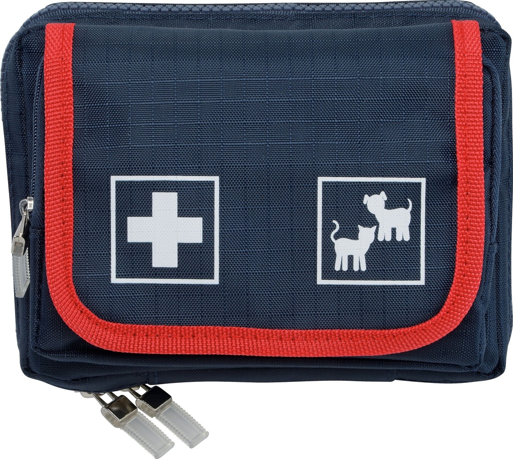 HOLTHAUS Pet Care Verbandtasche 17 x 12 x 6 cm, blau/rot
