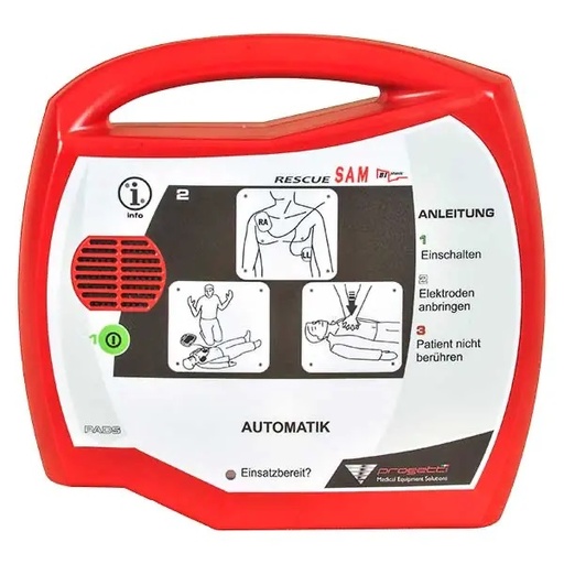 [24940-01] PROGETTI Rescue SAM AED Halbautomat, inkl. Batterie und Elektroden