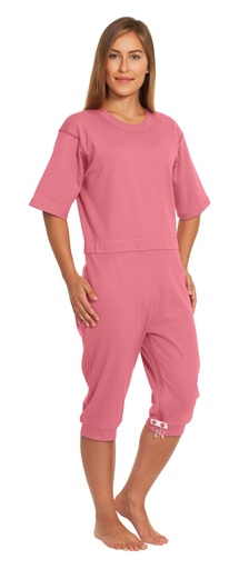 SUPRIMA CareBasic Pflegeoverall kurz Beinreißverschluss beere