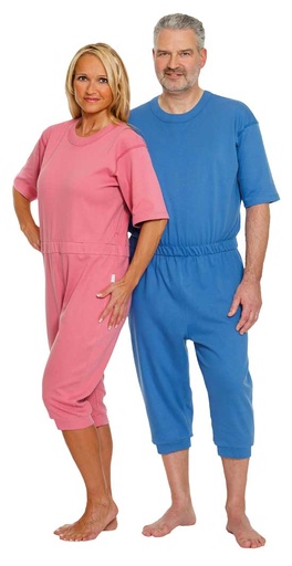 SUPRIMA Pflegeoverall Kurz Rückenreißverschluss kornblume