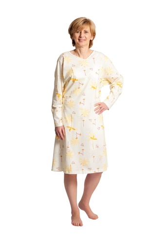 SUPRIMA Care shirt long sleeve with flower pattern yellow