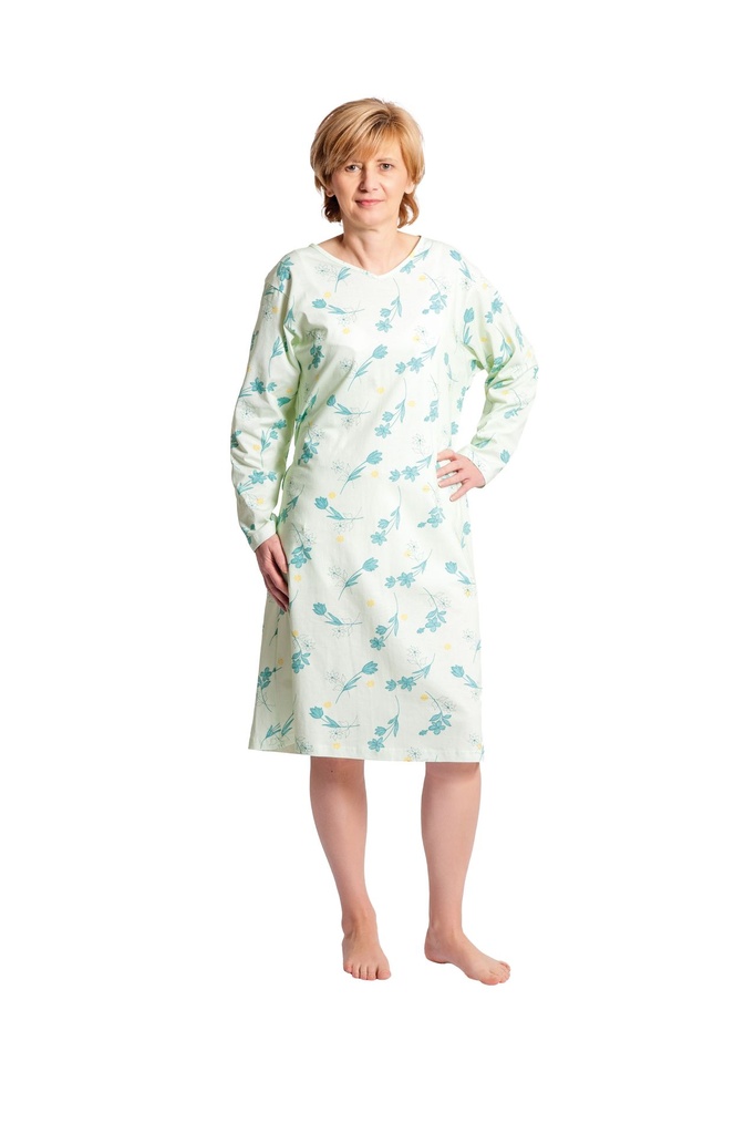 SUPRIMA Care shirt long sleeve with flower pattern mint