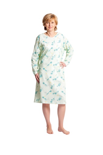 SUPRIMA Pflegehemd langarm mit Blumenmuster mint
