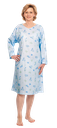 SUPRIMA Care shirt long sleeve with flower pattern light blue