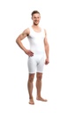 SUPRIMA Care bodysuit for women and men sleeveless and shorter leg white