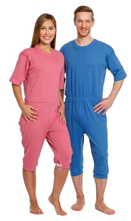 SUPRIMA CareBasic Care overall short Leg zipper cornflower