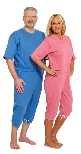 SUPRIMA CareBasic Care overall short Back & leg zipper berry