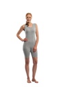 SUPRIMA Care bodysuit for women and men sleeveless and shorter leg grey