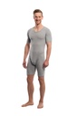 SUPRIMA Care bodysuit for women and men short sleeve grey