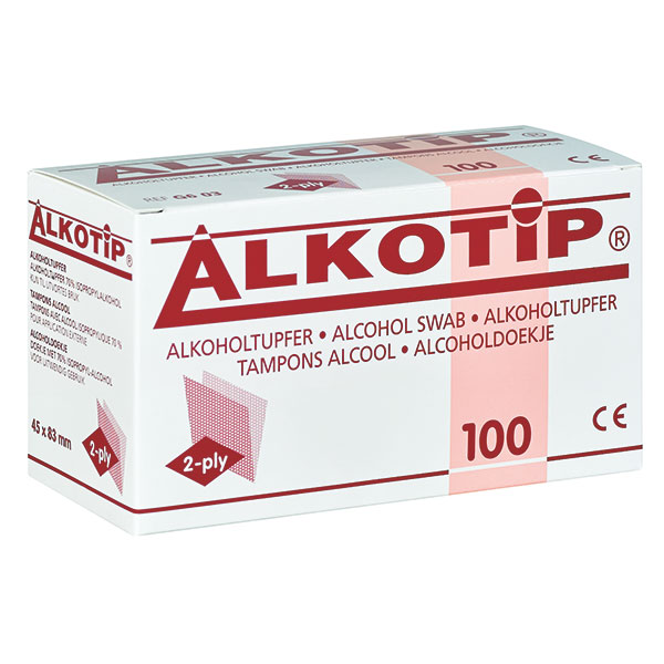 ALKOTIP Alcohol swabs medium, 45 x 83 mm