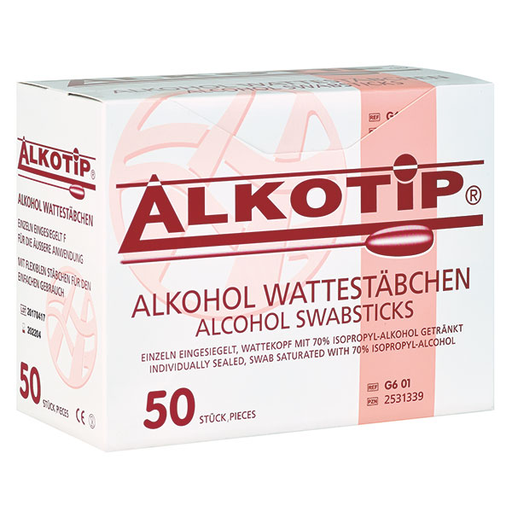 [20628-01] ALKOTIP Alcohol swab sticks with large cotton head, Ø 10 x 100 mm