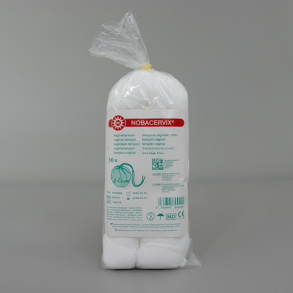 NOBA Nobacervix Gauze cotton tampon, 4 cm round, non-sterile