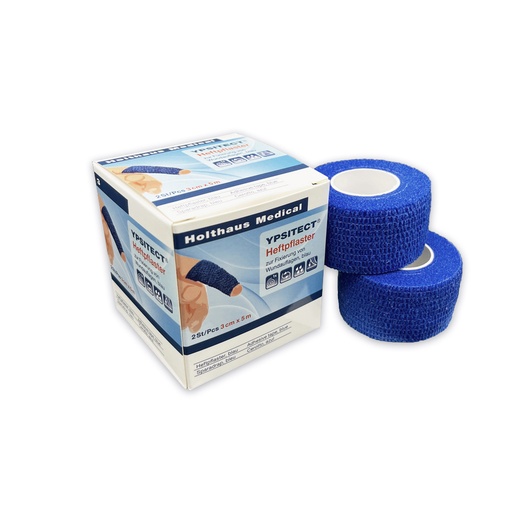 [22200-01] HOLTHAUS YPSITECT Adhesive plaster blue, 3 cm x 5 m