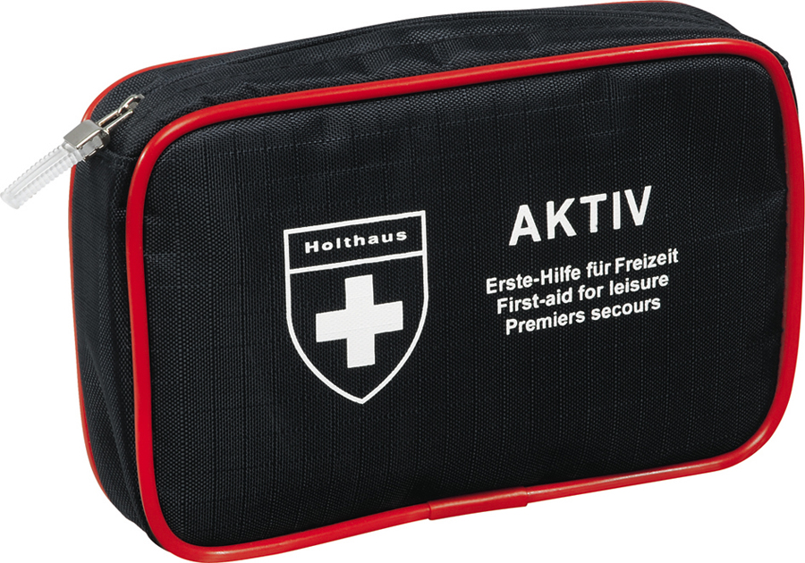 HOLTHAUS AKTIV Erste-Hilfe-Verbandtasche blau/rot 16 x 11 x 4 cm