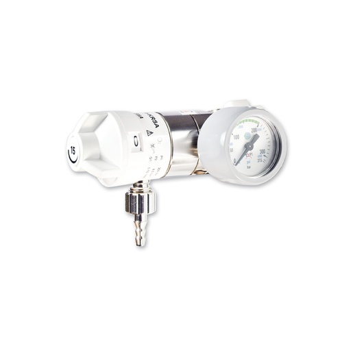 [14643-01] HUM AEROway Sauerstoff Druckminderer 0-15l/min G 3/4 Anschlusseite rechts