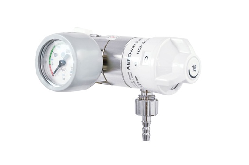 [14644-01] HUM AEROway Sauerstoff Druckminderer 0-15l/min G 3/4 Anschlusseite links