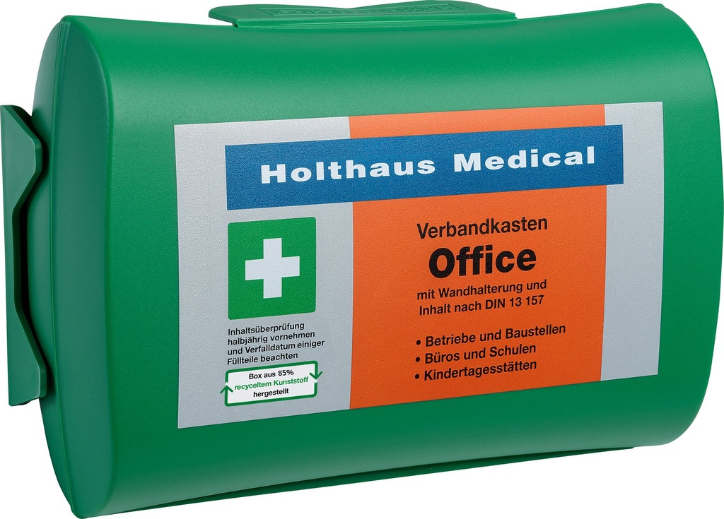 HOLTHAUS Office First Aid Kit green filled according to DIN 13157