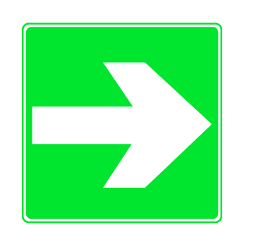 [15035-01] HOLTHAUS Rescue sign Direction arrow
