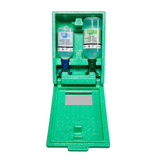 [18078-01] PLUM Eye emergency station 1x1000ml Duo 1x500ml pH-neutral in wall box