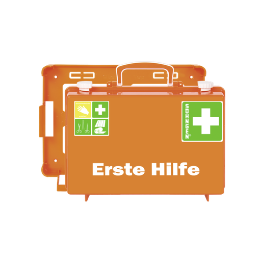 [19624-01] SÖHNGEN First Aid Case SN-CD Standard with filling acc. to DIN 13157, orange with wall bracket
