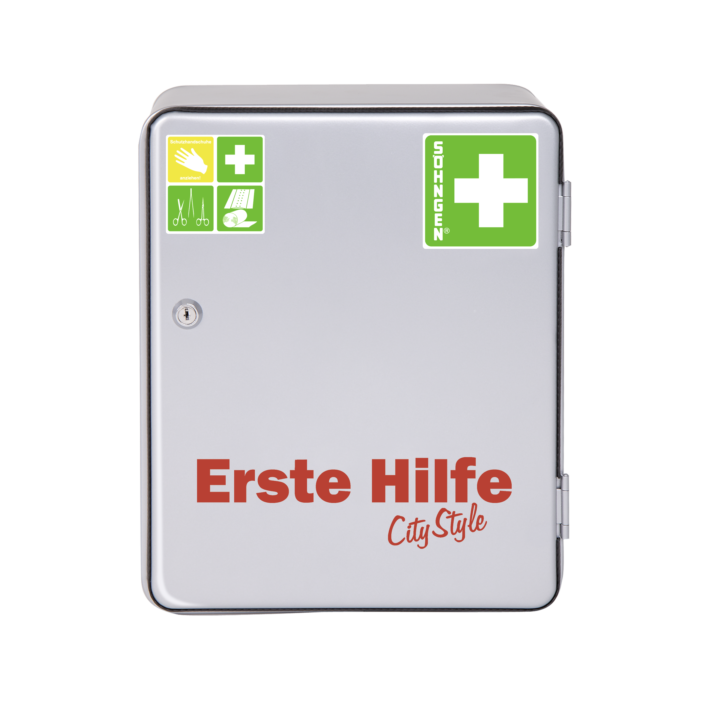 SÖHNGEN First aid cabinet HEIDELBERG City Style DIN 13157, orange