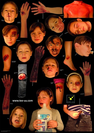 [21853-01] TEE-UU Verletzungsmuster-Set 24tlg. für Crash Junior Übungspuppe