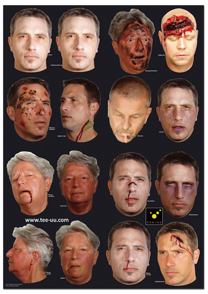 TEE-UU Injury pattern set 36-pcs. for training dummy