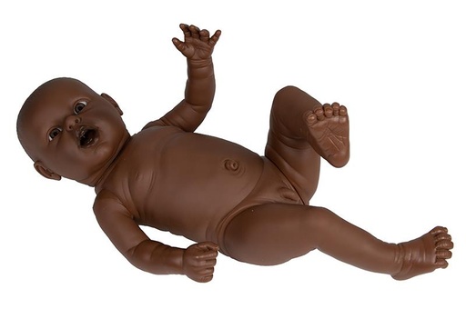 [22442-01] ERLERZIMMER Newborn Doll Parent Practice Baby, male, dark