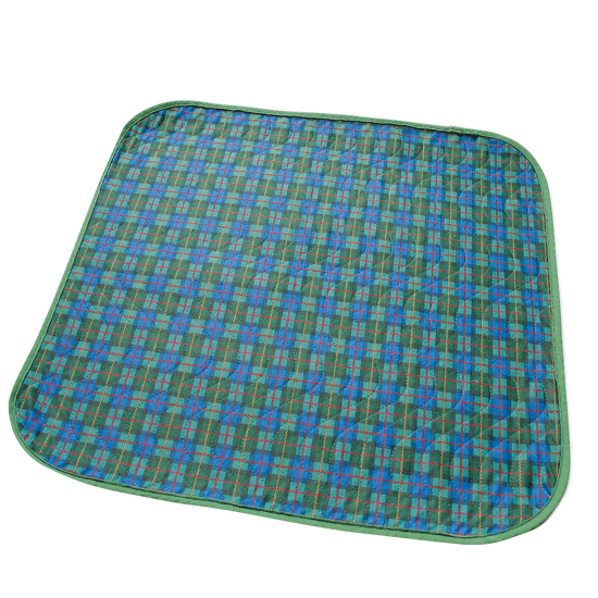 SUPRIMA Seat pad without strap 45 x 45 check blue-green