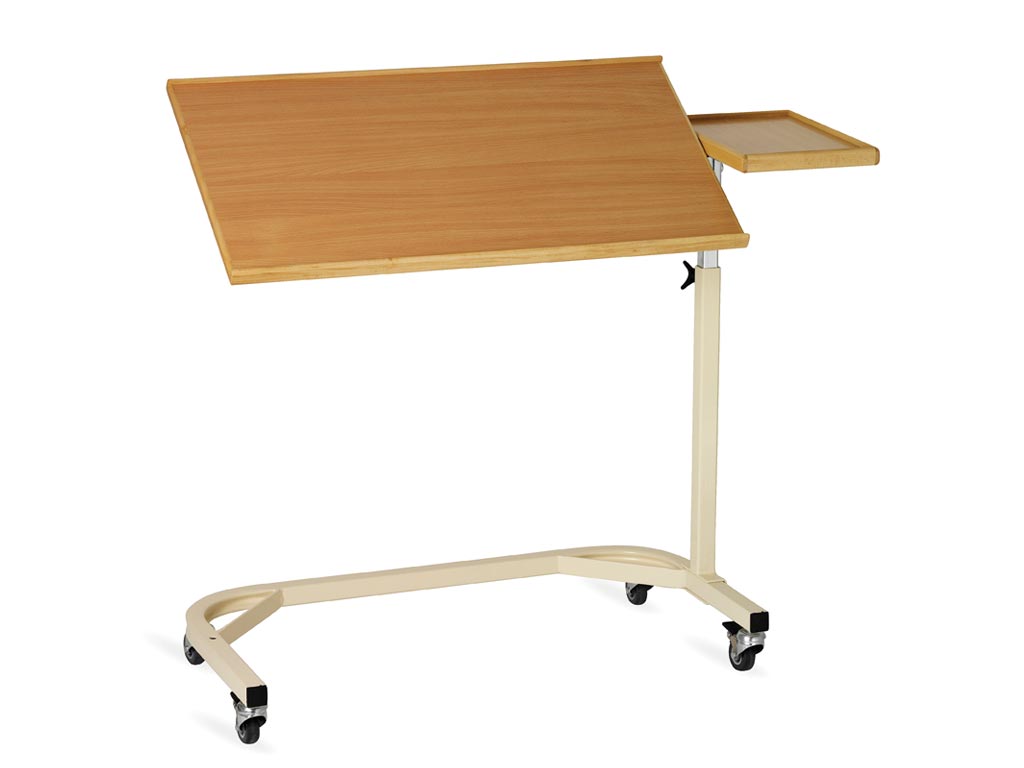 Nordic Bed table NORDIC LARGE beech with side shelf