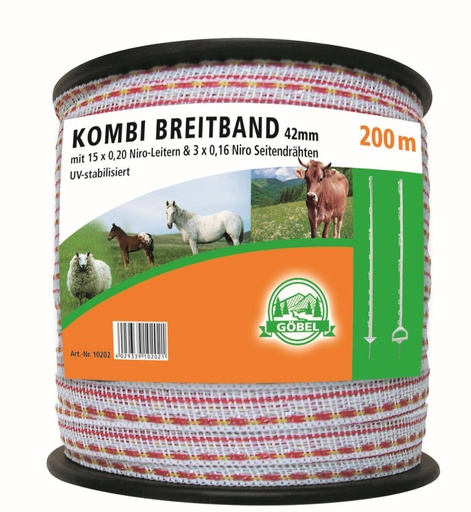[23661-01] GÖBEL Combi broad tape 200m 42mm 15 x 0.20 Stainless steel