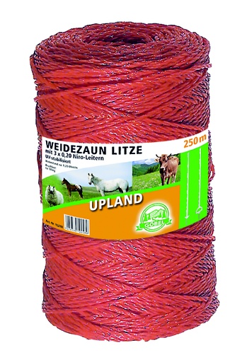 [23685-01] GÖBEL Plastic strand orange 250m 3 Stainless steel conductors