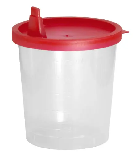 [11768-01] AMPRI Urine sample cup 125 ml with red snap lid