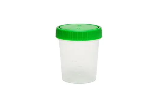 [11769-01] AMPRI Urinprobebecher mit grünem Deckel