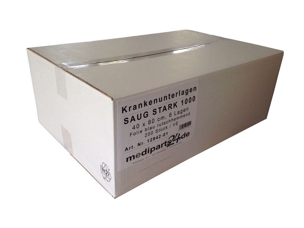 MEDDAX Saug Stark 1000 Krankenunterlagen 6-lagig Karton 40 x 60 cm