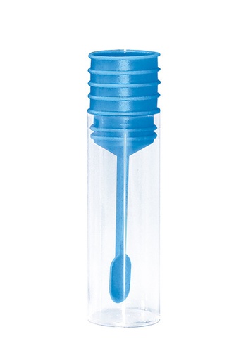[13496-01] MEGRO Stool tubes with push-in stopper blue