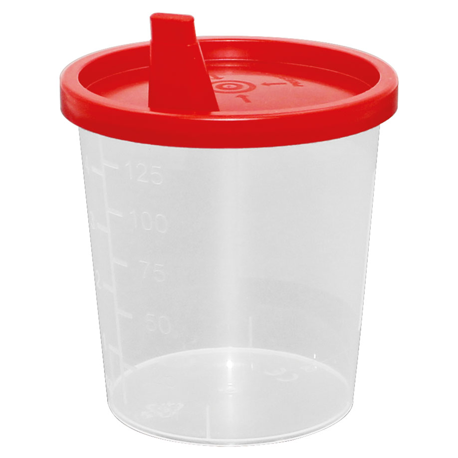 MEGRO Urinbecher 125 ml mit Schnappdeckel