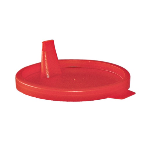 [13794-01] MEGRO Snap lid red, with spout for urine cup
