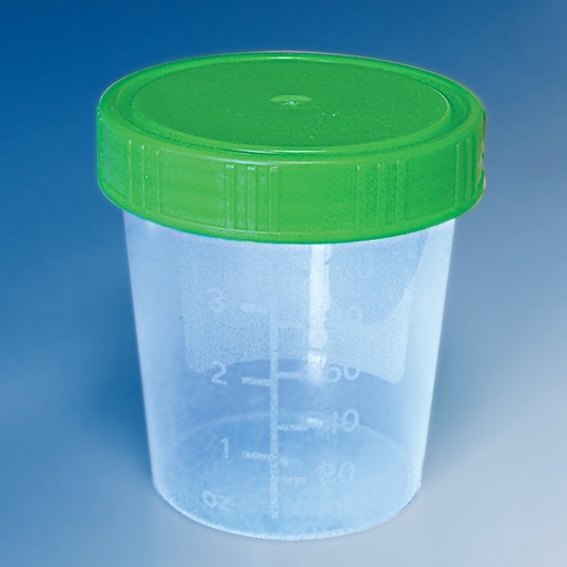 [13795-01] MEGRO Urinbecher 100/125 ml mit Schraubdeckel grün