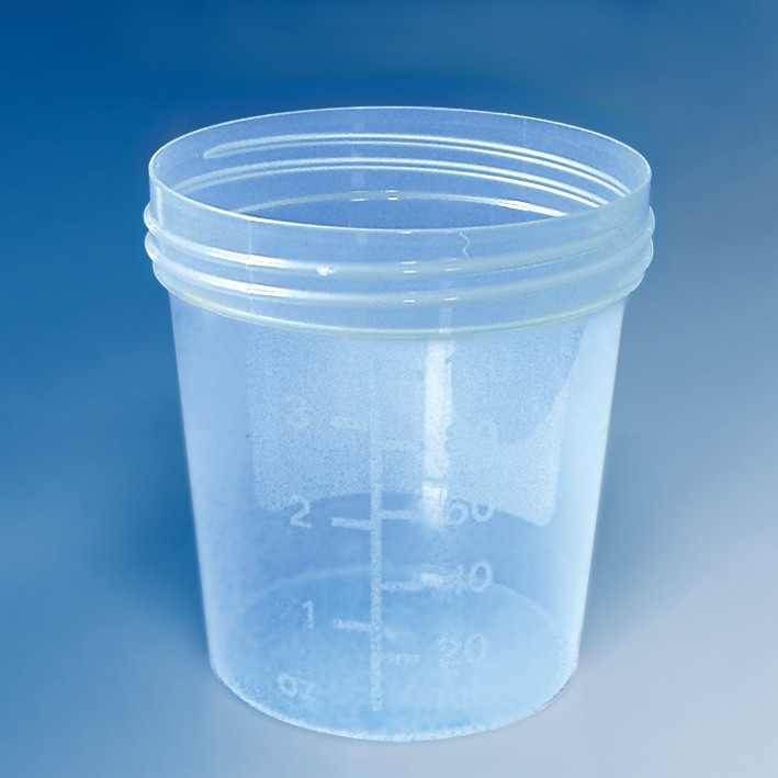 MEGRO Urine cup 100/125 ml with screw cap without lid