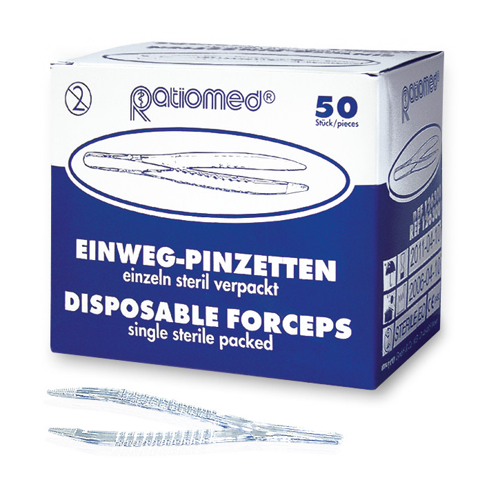 MEGRO Einmal-Pinzetten ratiomed steril glasklar, 12,5 cm